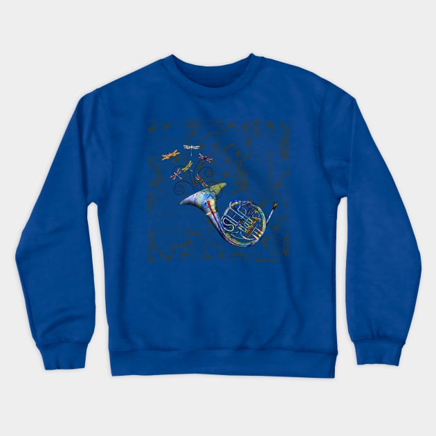 Happy French Horn Crewneck Sweatshirt by Zodiart